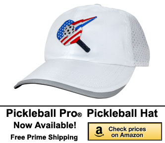 Pickleball Pro Competition Pickleball Hat in red white and blue. Pickleball hats for the competitive edge.