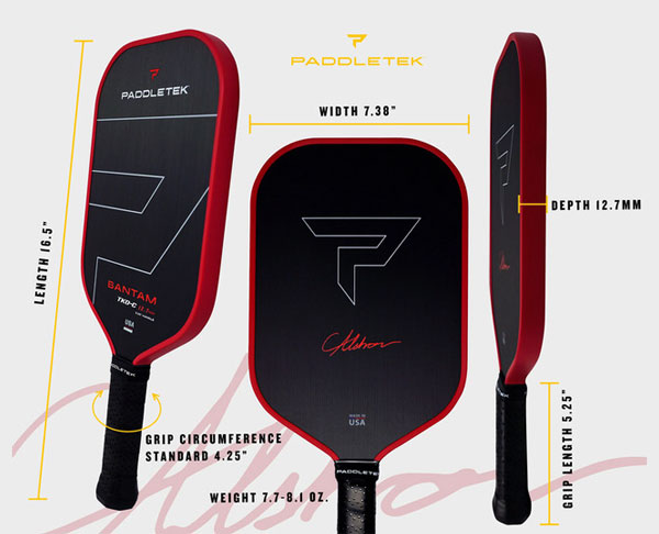 PaddleTek Bantam TKO CX 12.3mm specifications. See what a top carbon fiber pickleball paddle can do for your game.