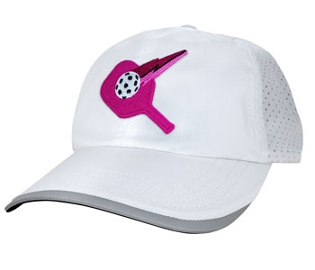 Pickleball Pro Competition Pickleball Hat with pink logo for competitive pickleball players